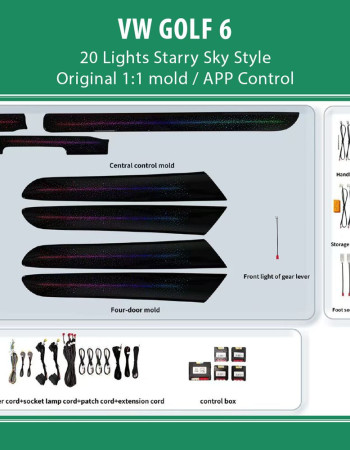 DIQ AMBIENT VW DZ30Y (Digital iQ Ambient Light VW GOLF 6 mod. 2008-2013 with 20 Lights, Starry Sky Style)