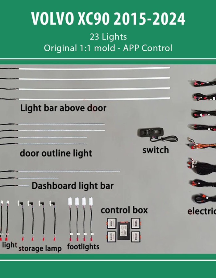 DIQ AMBIENT VOLVO XC90 II mod. 2015-2024 (Digital iQ Ambient Light for VOLVO XC90 mod. 2015-2024 with 23 Lights)